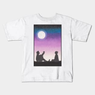 Beautiful Purple Night Sky Kids T-Shirt